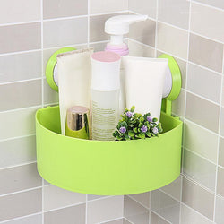 Wall Mounted Bathroom Corner Shelf Sucker Suction Cup Plastic Shower Basket Kitchen Wall suction cup shower holder #PYEW