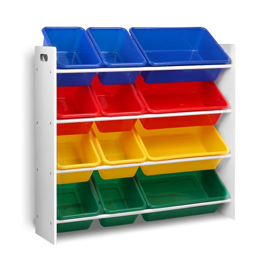 12 Bin Toy Organiser Storage Rack