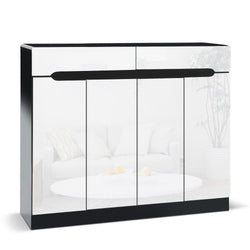 High Gloss Shoe Cabinet Storage Rack Box Shelf Cupboard Drawer