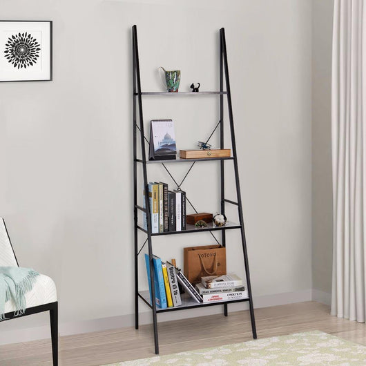 5 tier Ladder Bookcase Shelves Storage Rack