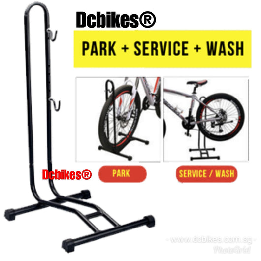 2 IN 1 Aluminum Alloy MTB Bicycle Bike Rack Parking Quick Repair Storage Stand + Hooks