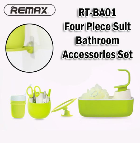 Remax RT-BA01 4 Piece Suit Bathroom Accessories Set Wall Mounted Storage Holder