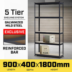 5 Shelf Storage Rack - Galvanized Steel 120x90cm