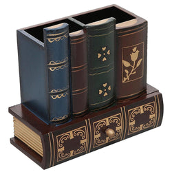 Desktop Office Caddy Antique Book Design Organizer