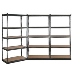 3x0.9m Warehouse Racking Rack Steel Metal Shelving Garage Storage Chacoal