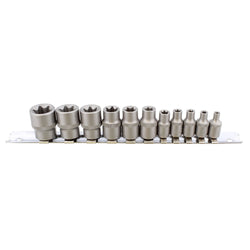 Female E Torx Socket Set – 11 Piece Star Socket Set and Storage Rail ABN 8819