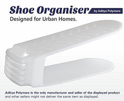 Aditya Polymers 8 Piece Plastic Shoe Organizer, White