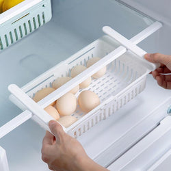 Adjustable Refrigerator Storage Rack White