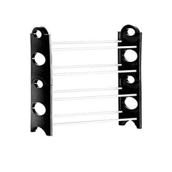 ASAB - Over Door White Shoe Rack Organiser - 12 Pair Storage Unit - Plastic and Metal Hanging Shelf for Men and Ladies - Flat, Narrow Stand