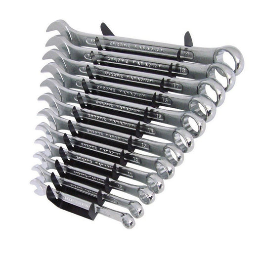 Combination Metric Spanner Set 12 Piece Ranging from 8mm -19mm with Storage Rack