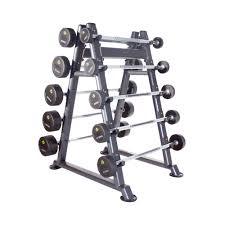10 Pair PU Barbell Set with Rack (10 - 45kg)