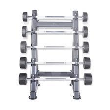 5 Pair PU Barbells Sets with Racks