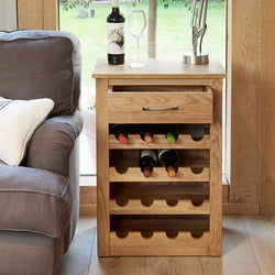 Mobel Oak Wine Rack Lamp Table