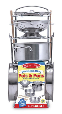 Melissa & Doug Stainless Steel Pots & Pans Set