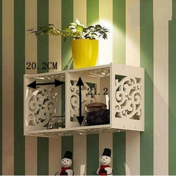 1 Pc Bedroom living room shelf wall hanging creative simple lattice decoration router storage rack free punch