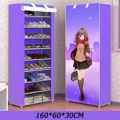 Anime Pattern Multi-layer Dustproof Cloth Shoe Cabinet DIY Home Shoe Storage Rack 3 sizes