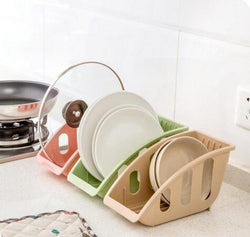 Dish Plate Drying Rack Organizer Drainer Plastic Storage Holder Kitchen 5 Slot Dish Storage Rack