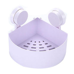 Plastic Suction Cup Bathroom Kitchen Corner Storage Rack Organizer Shower Shelf