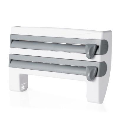 4 IN 1 KITCHEN ROLL DISPENSER – WALL SHELF WITH HOOKS