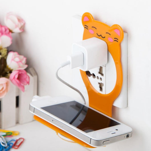 Creative bear mobile phone charger bracket fixed electric charger rack (random bear style available)