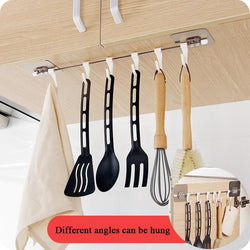 Kitchen Gabgets Cupboard 6 Hook Home Organizer Storage Rack Pantry Towel Rack Storage Shelf