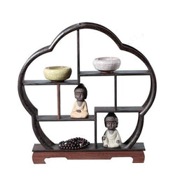 1 Pc Wooden Retro Storage Racks Craft Decor Flower Pot House Storages Rack Wall Book Figurines Display Crafts Shelves