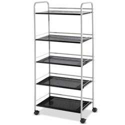 5 Tiers Shelving Display Rack Rolling Cart