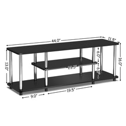3-Tier 110lbs Stainless Steel Listed Universal TV Stand-Black