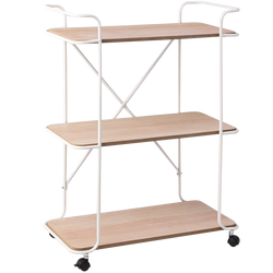 3 Tier Metal Utility Rolling Cart Storage Rack Shelves-White