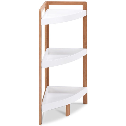 3 Tier Corner Tower Storage Stand Wood Rack