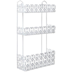 Decorative White Wall Mounted 3 Tier Shelf Baskets